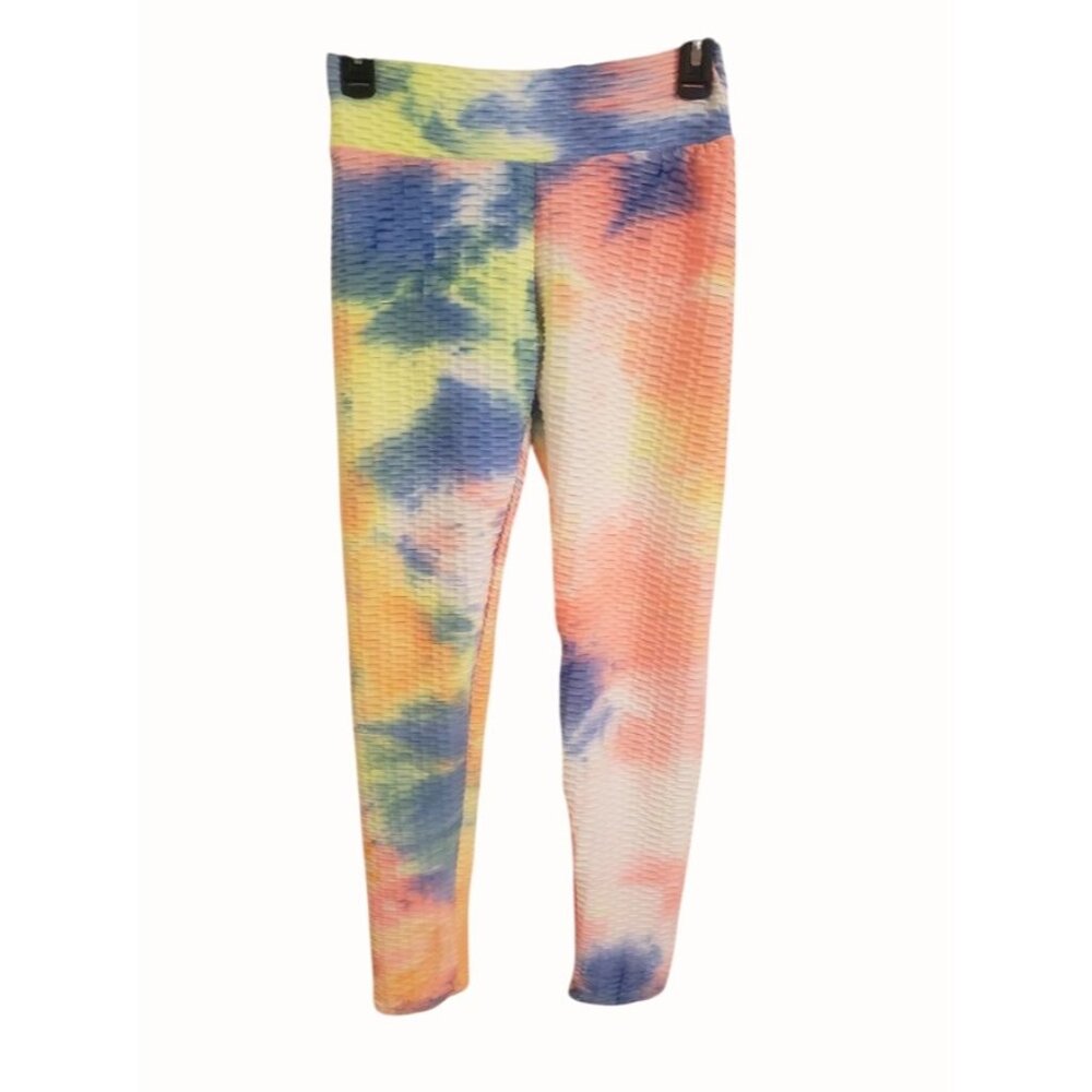 A AGROSTE Tik Tok Leggings Tie Dye Yoga Pants Ruched Butt Lift Scrunch Booty M